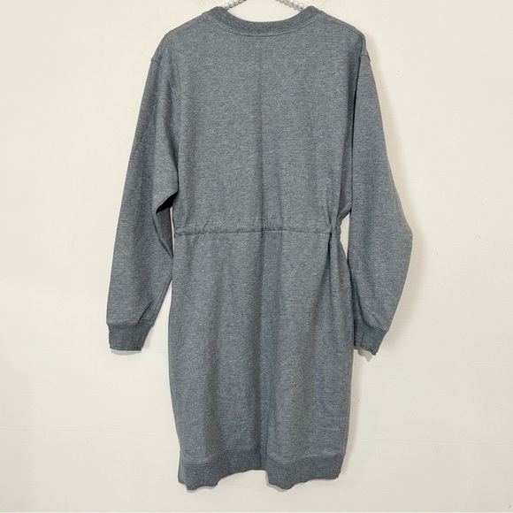 Norma Kamali Long Sleeve Heather Gray Sweatshirt Dress SIZE LARGE - Picture 6 of 6